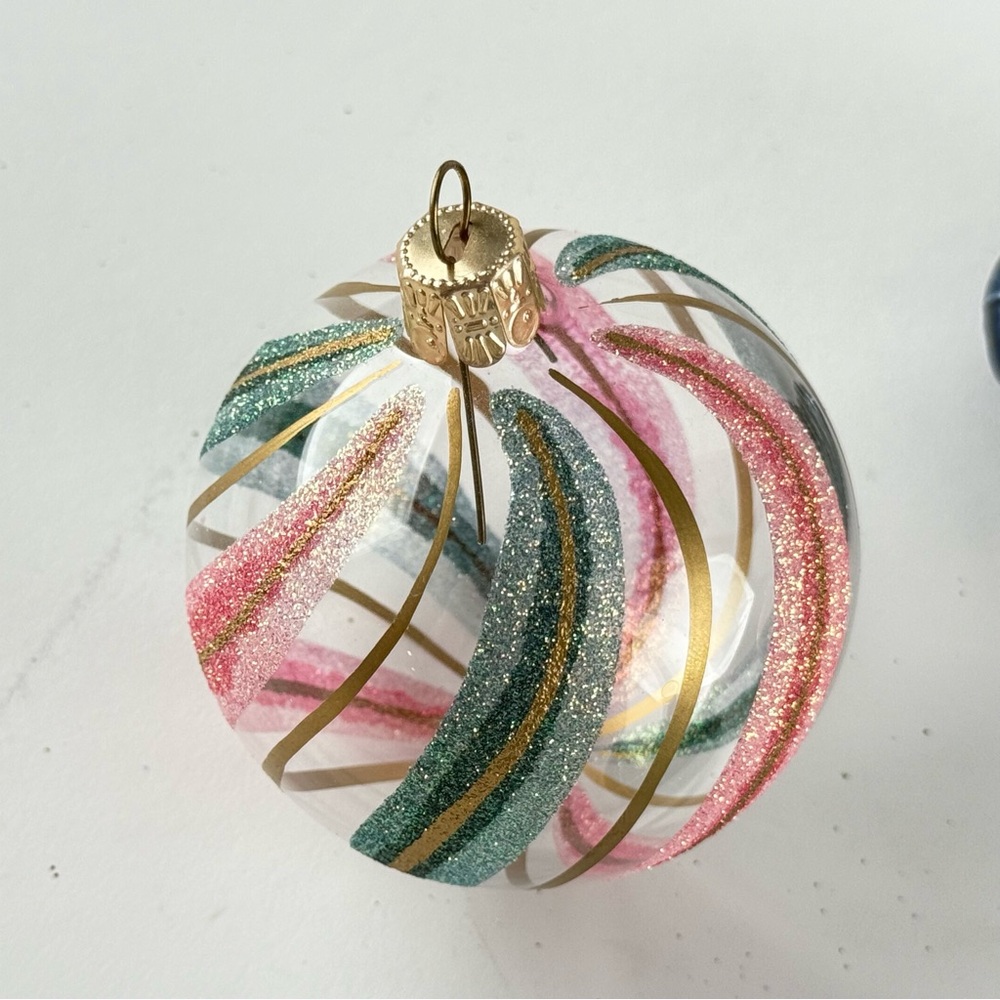 Elegant Blown Glass Holiday Ornament Set - Picture 3 of 5